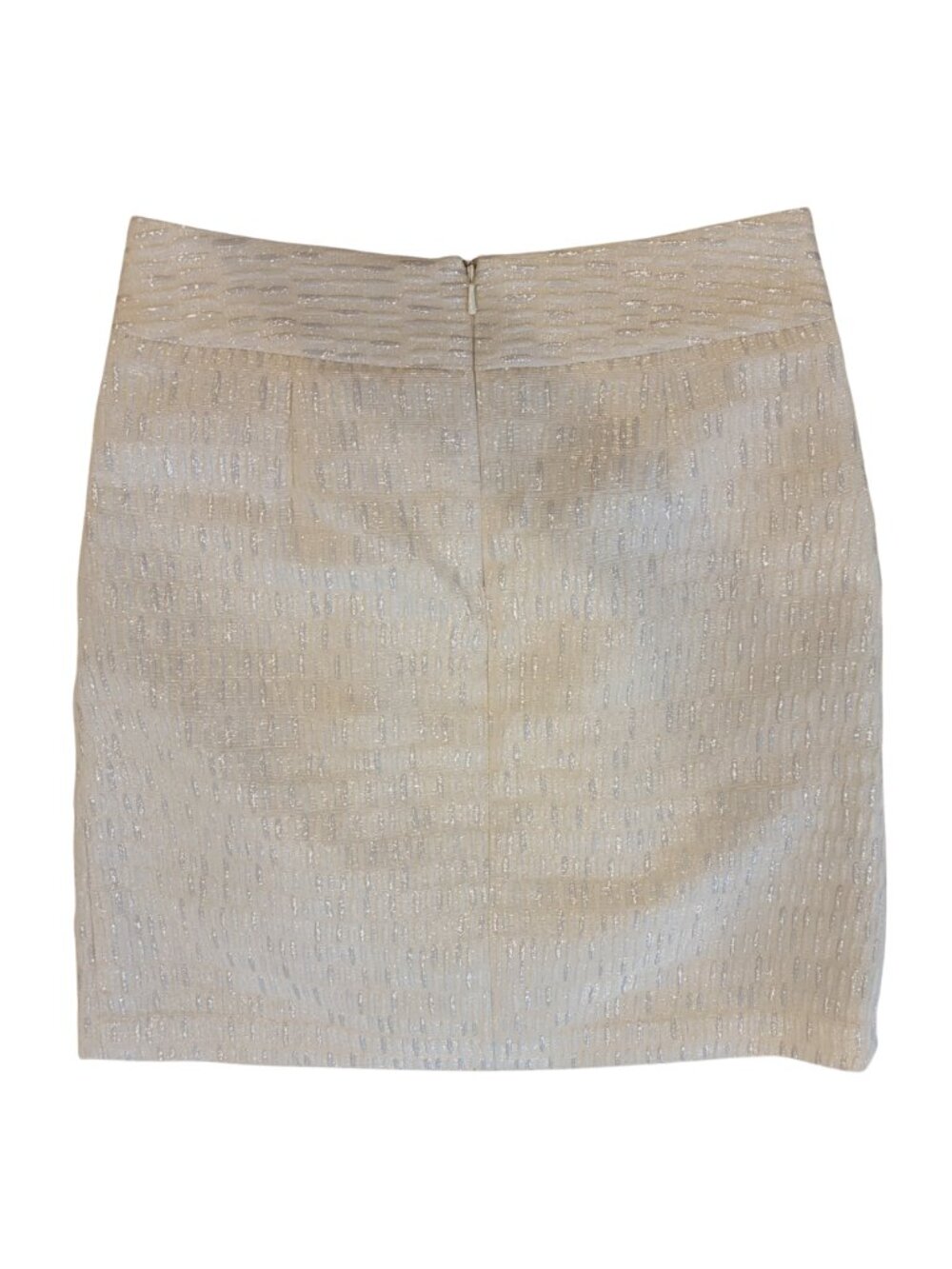 Talbots Petite Metallic Jacquard Skirt Cream/Gold - Picture 3 of 12